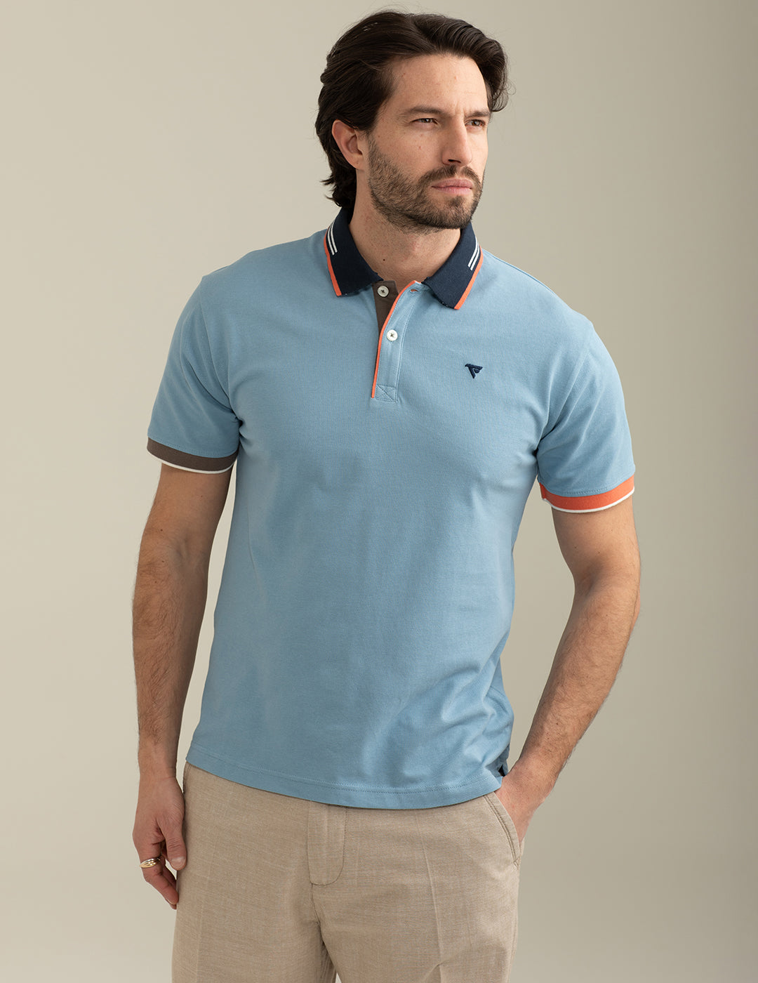 Polo a Manica Corta in Piquet uomo light blue fm25s06qu cc-a1001 Polo a Manica Corta in Piquet