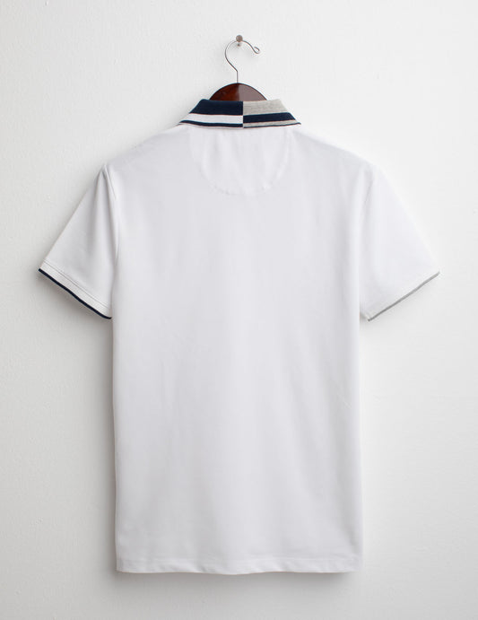 Short Sleeve Piquet Stretch Polo Shirt - back - 002