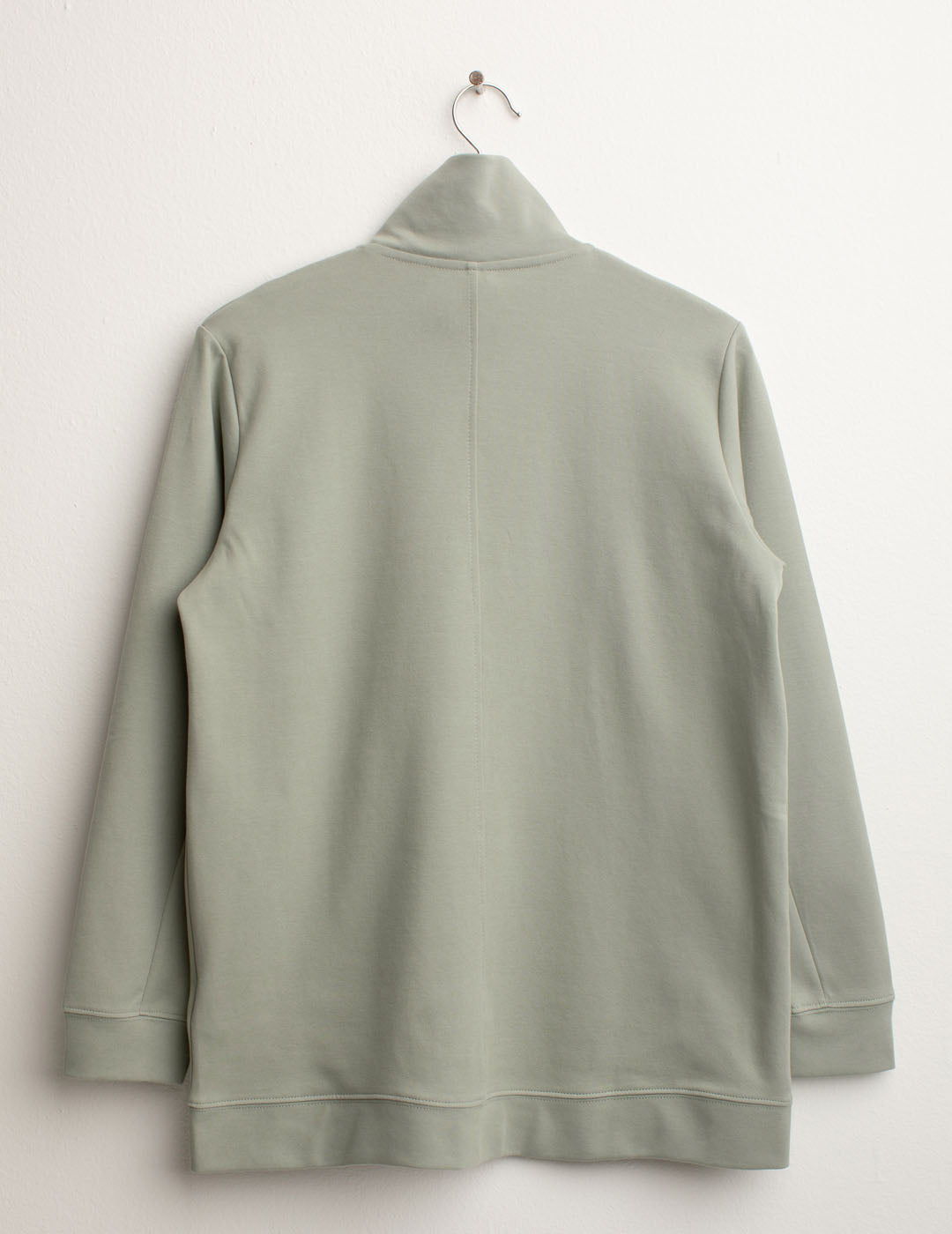 Felpa Full Zip Collo a Listino in Interlock donna moss fw25s20fz cc-a0818 Felpa Full Zip Collo a Listino in Interlock