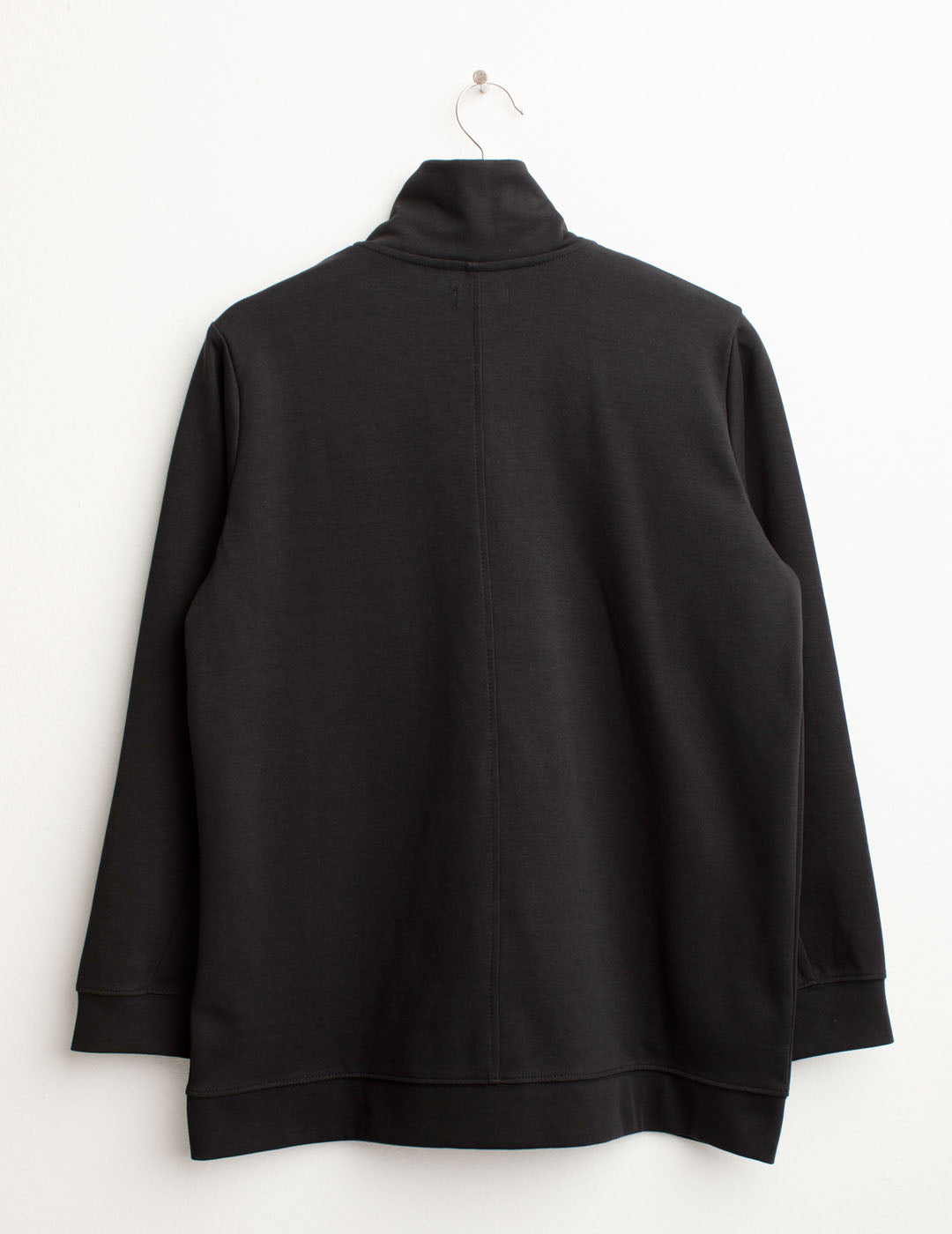 Felpa Full Zip Collo a Listino in Interlock donna black fw25s20fz cc-a0951 Felpa Full Zip Collo a Listino in Interlock
