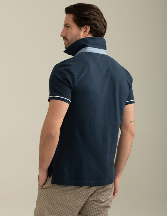 Textured Short Sleeve Polo - back - 002