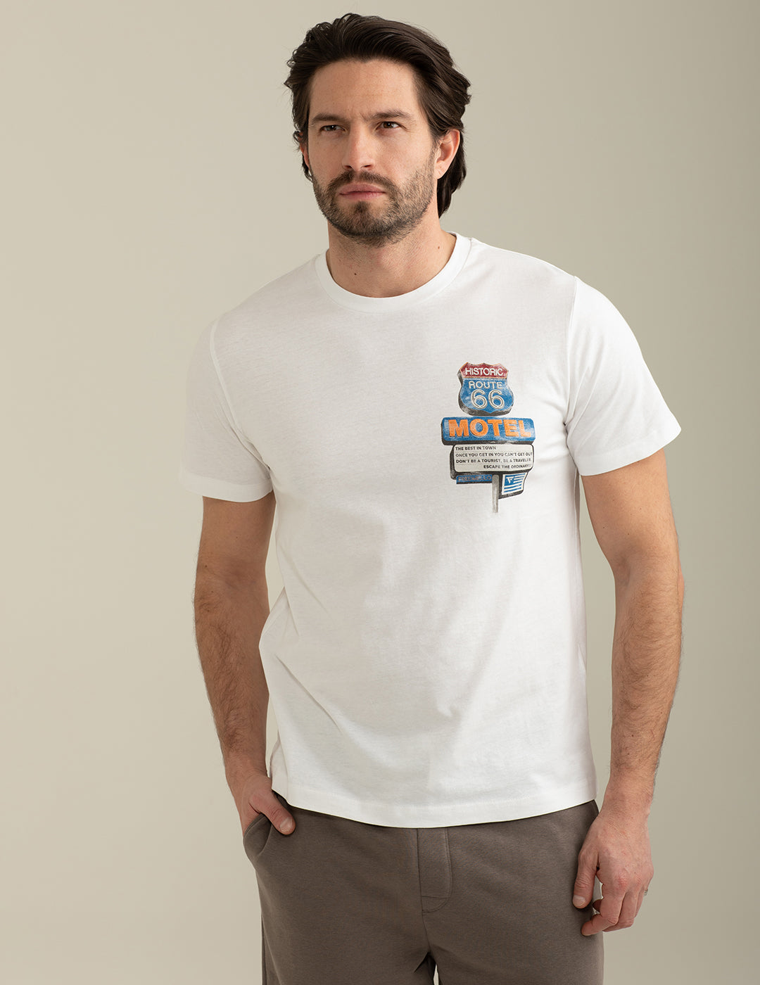 Short Sleeve Crew-Neck T-shirt white Man FM25S26TG – Fredmello®