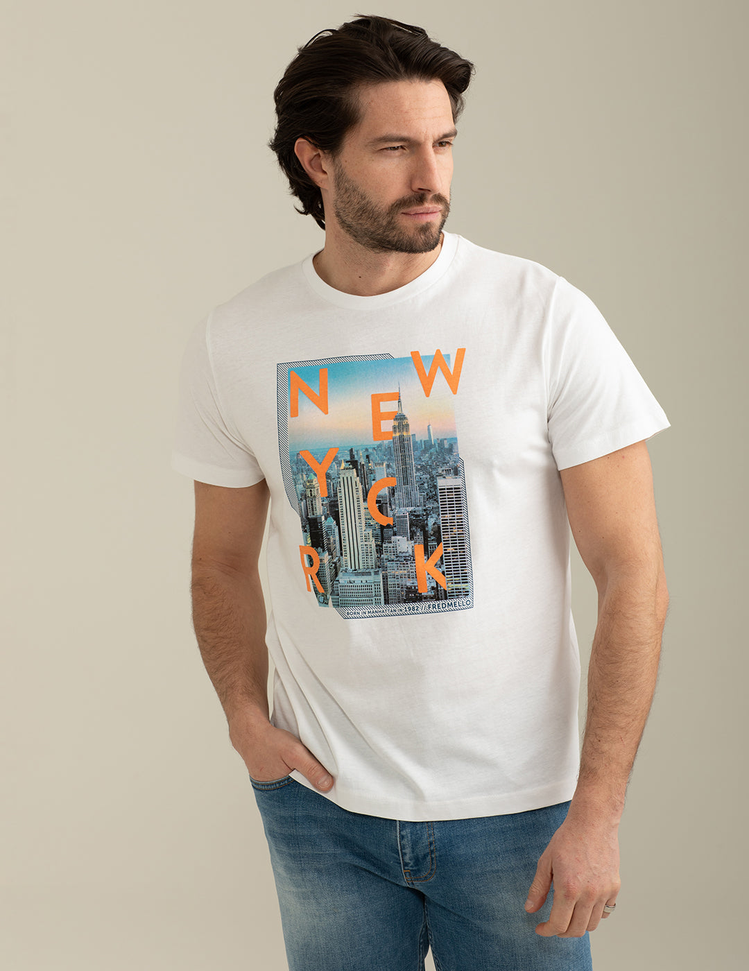 Short Sleeve Crew-Neck T-shirt man white fm25s28tg cc-a0001 Short Sleeve Crew-Neck T-shirt