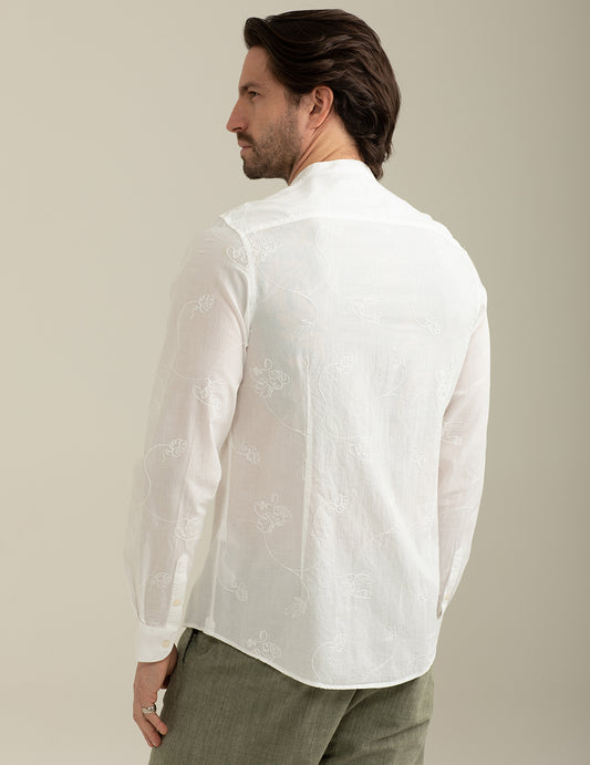 Embroidered Muslin Korean Shirt - back - 002
