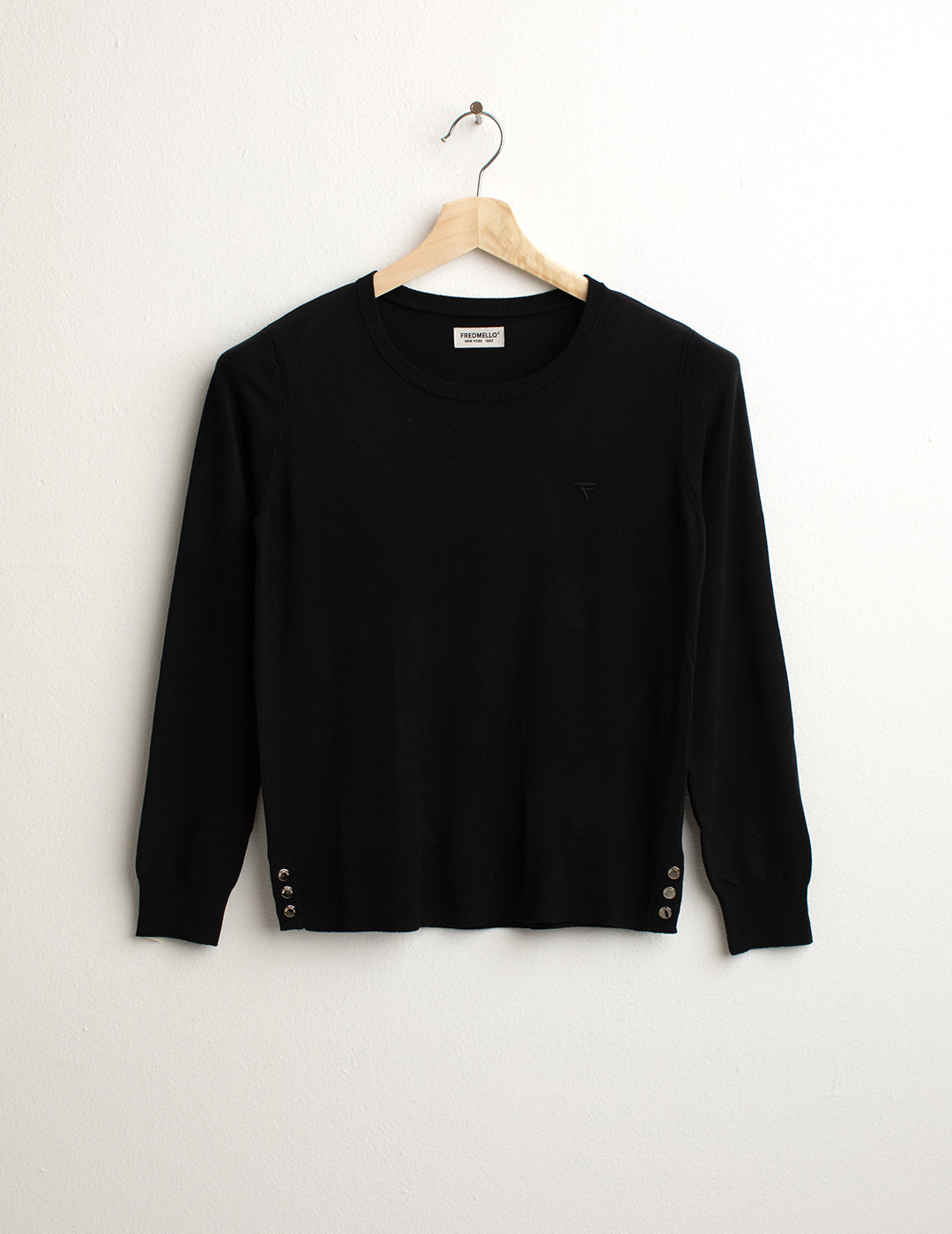 Maglia Girocollo Manica Lunga donna black fw25s01mg cc-a0951 Maglia Girocollo Manica Lunga