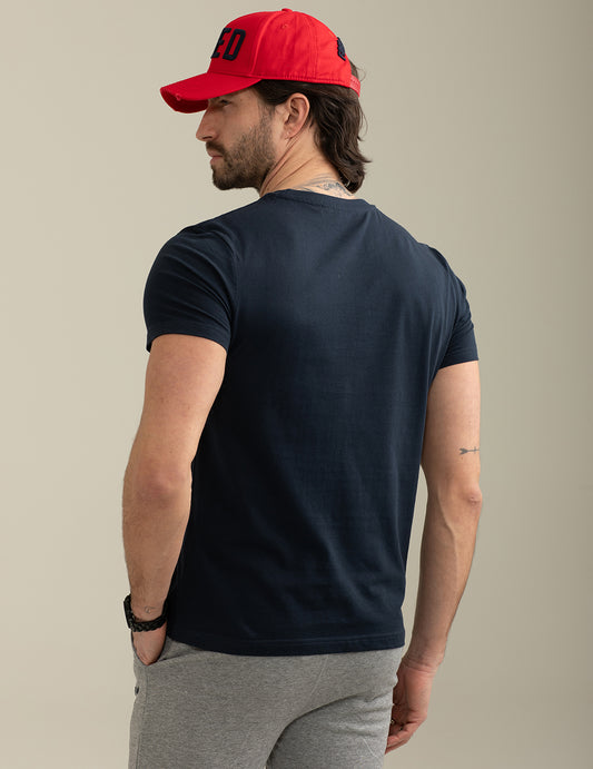 Crew-neck T-shirt with print - back - 002