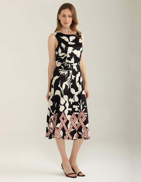 Stretch Viscose Sleeveless Long Dress - back - 002