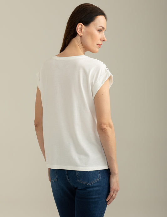 Short Sleeve Wide crew-neck t-shirt - back - 002