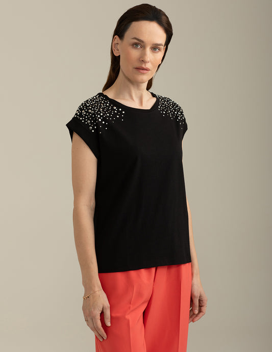 Short Sleeve Wide crew-neck t-shirt - back - 002