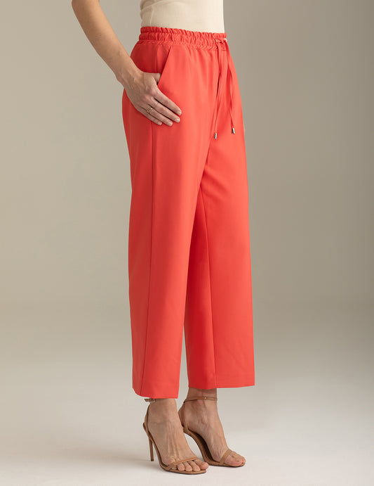 Patterned Trousers in Bi-Stretch Fabric - back - 002