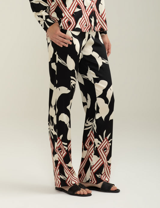 Pantalone in Raso di Viscosa Stretch - back - 002