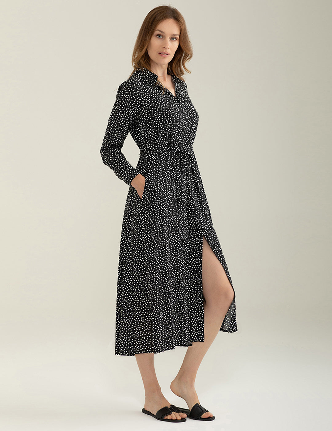 Abito Chemisier in Popeline donna black fw25s01as cc-a0951 Abito Chemisier in Popeline
