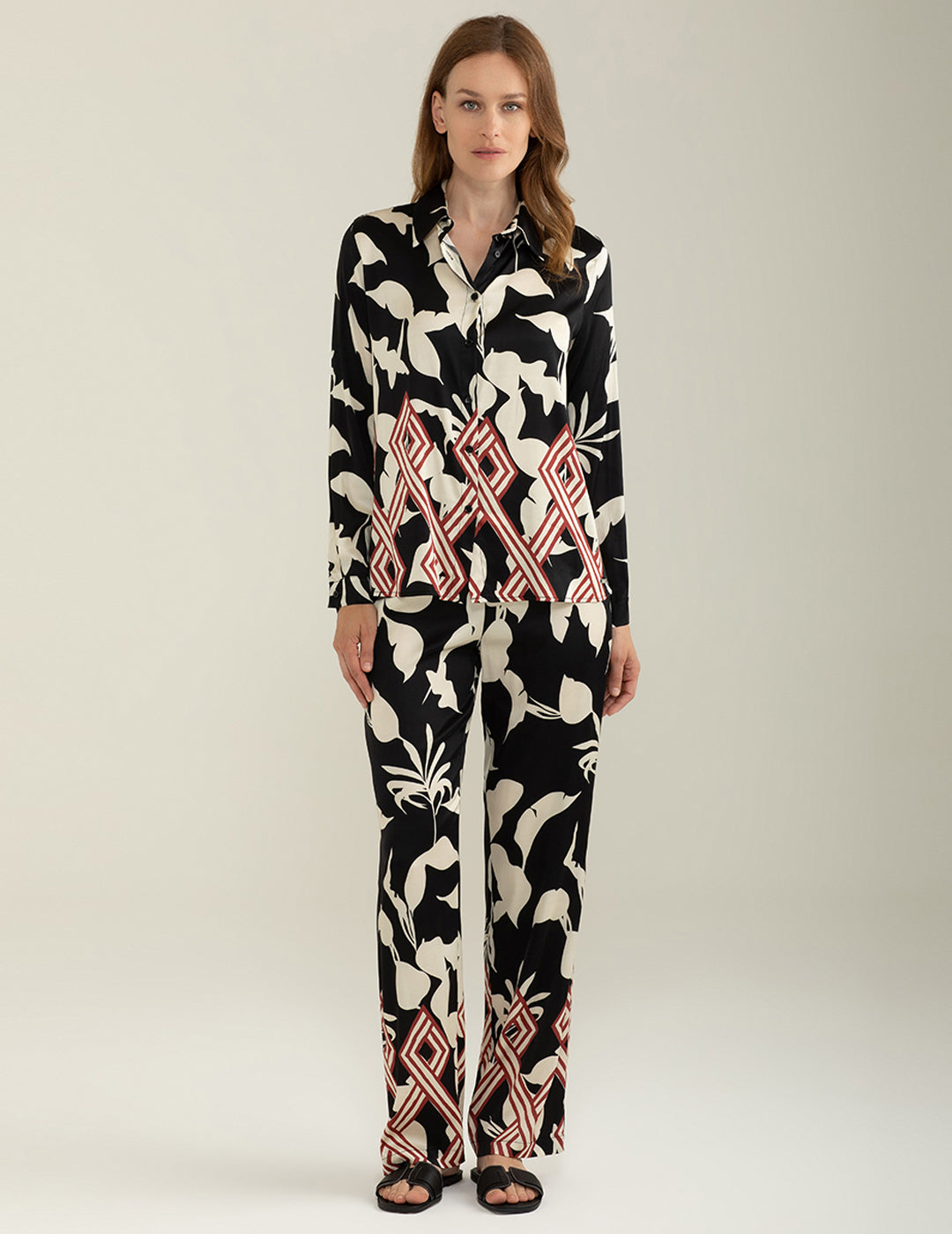 Pantalone in Raso di Viscosa Stretch donna black fw25s40pt cc-a0951 Pantalone in Raso di Viscosa Stretch