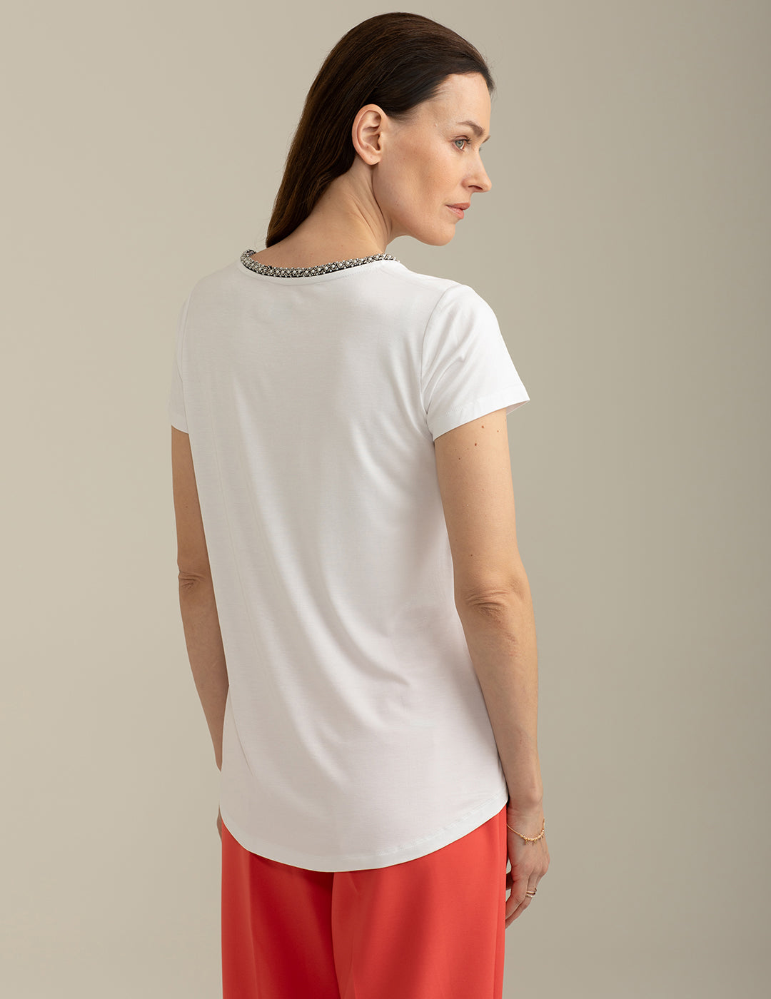 T-shirt Girocollo a Manica Corta donna off white fw25s35tg cc-a0002 T-shirt Girocollo a Manica Corta