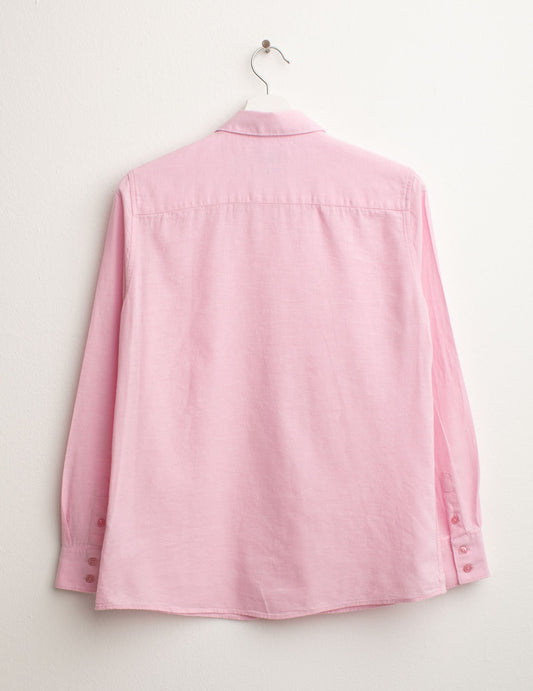 Long Sleeve Shirt in Linen Blend - back - 002