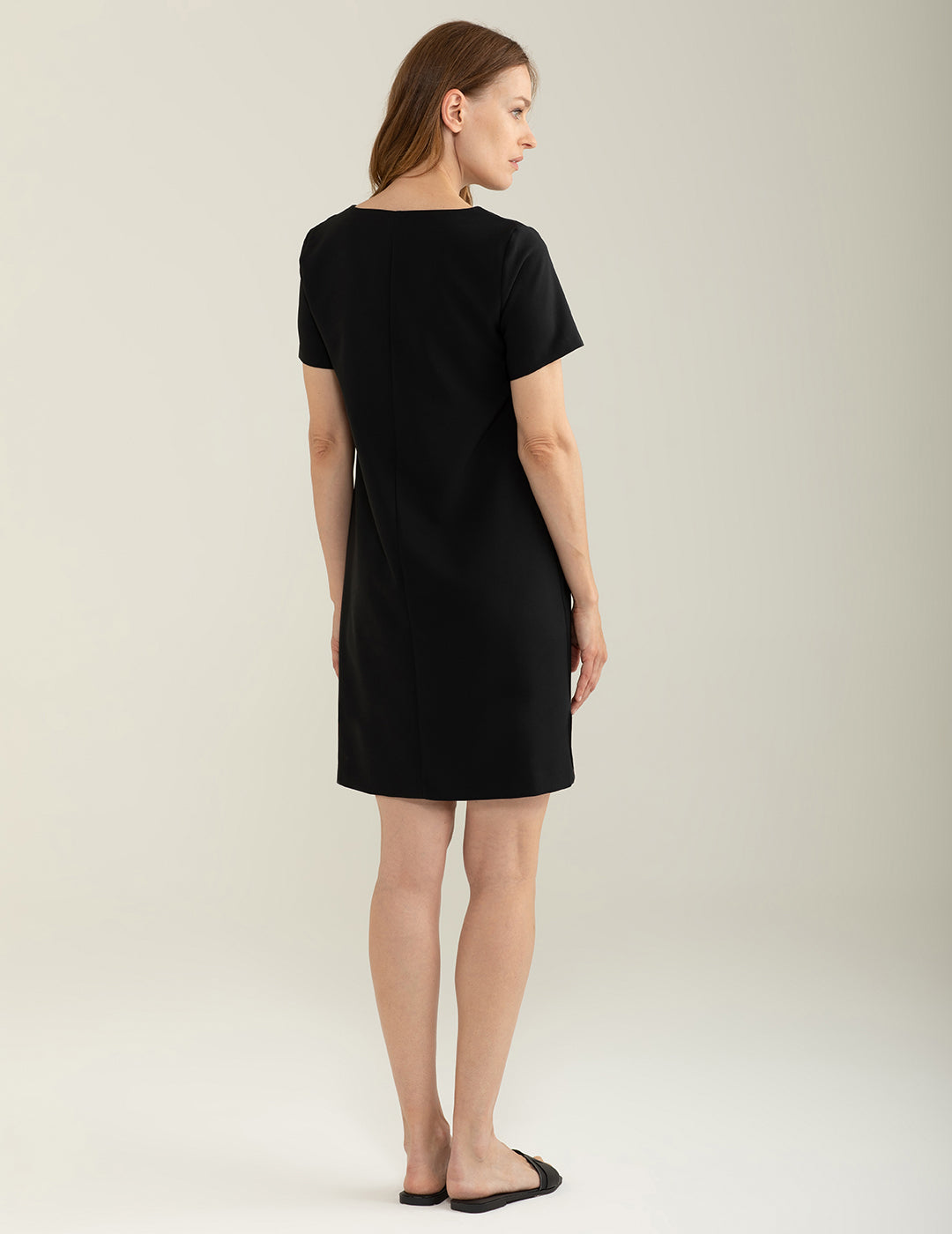 Abito Scollo V in Tessuto Bi-Stretch donna black fw25s32au cc-a0951 Abito Scollo V in Tessuto Bi-Stretch