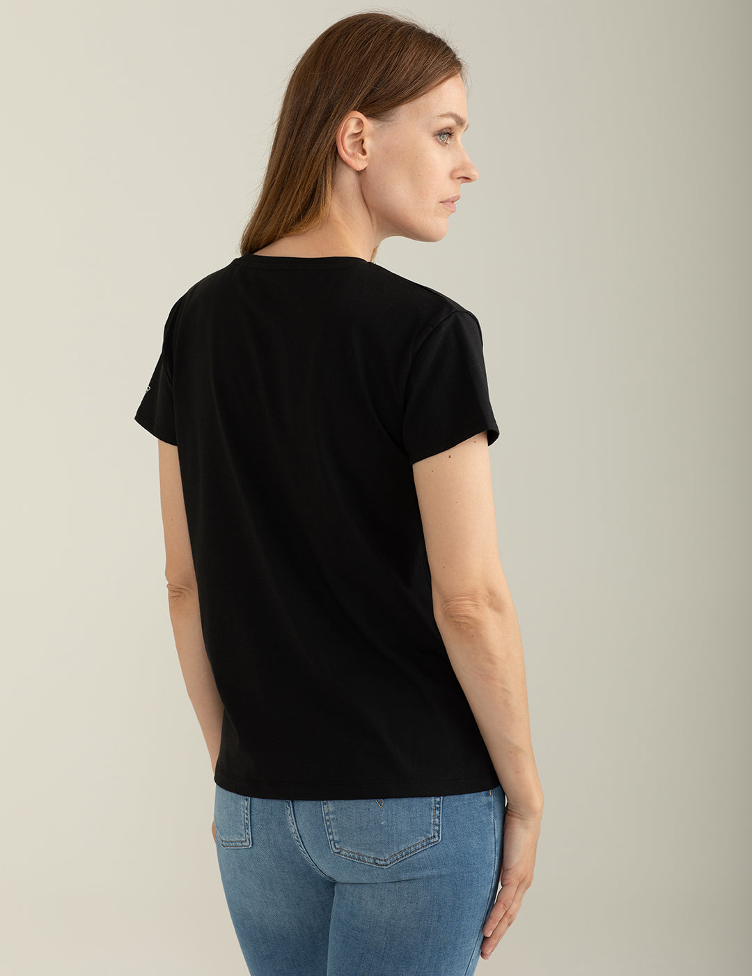 T-shirt Girocollo a Manica Corta donna black fw25s26tg cc-a0951 T-shirt Girocollo a Manica Corta