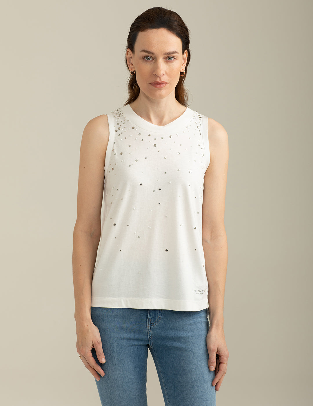 Canotta in Jersey donna off white fw25s01tu cc-a0002 Canotta in Jersey