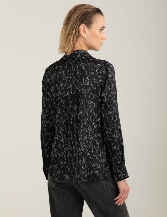 Camicia in raso stretch stampato - back - 002