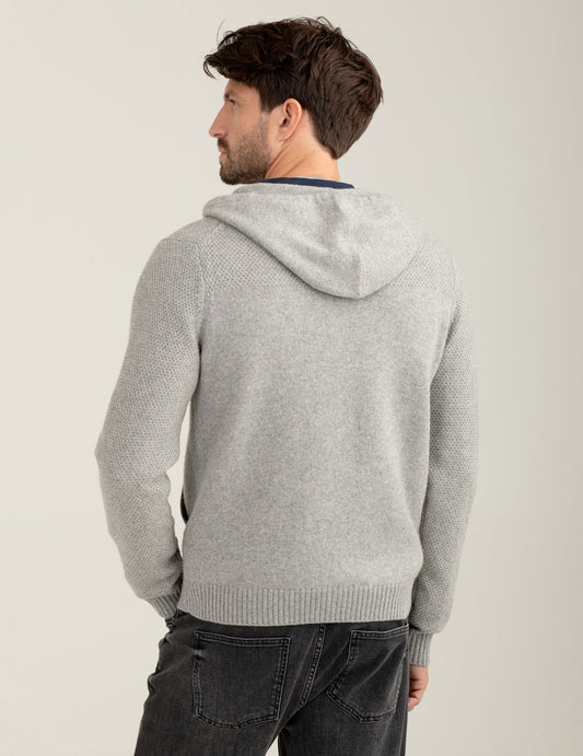 Maglia full zip in lambswool - back - 002