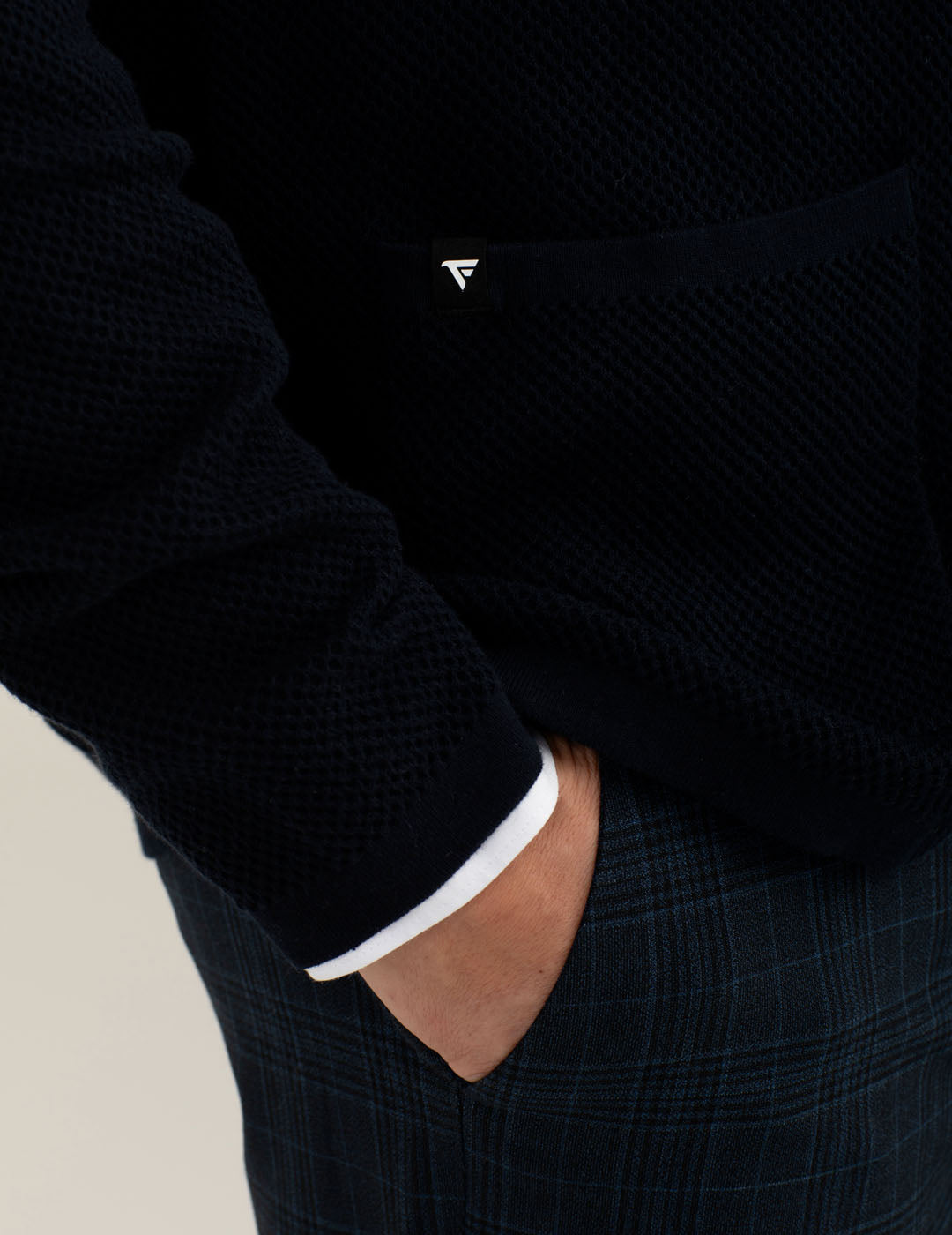 Single-breasted knit blazer man blue fm25w04bm cc-a0601 Single-breasted knit blazer