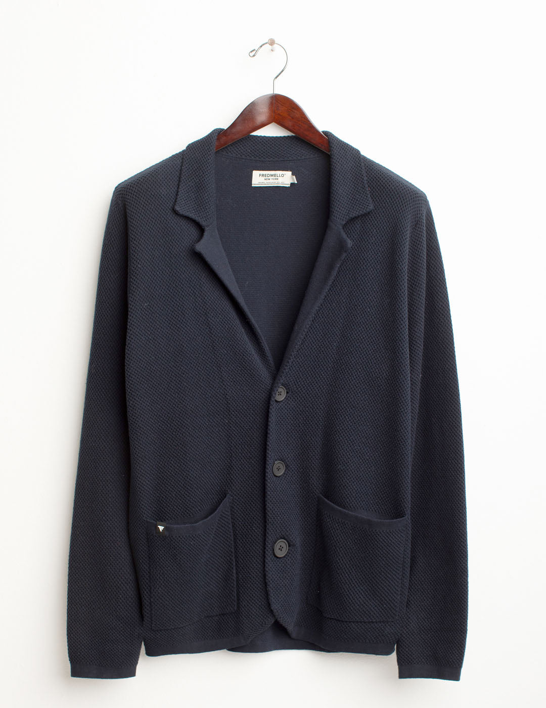 Single-breasted knit blazer man blue fm25w04bm cc-a0601 Single-breasted knit blazer