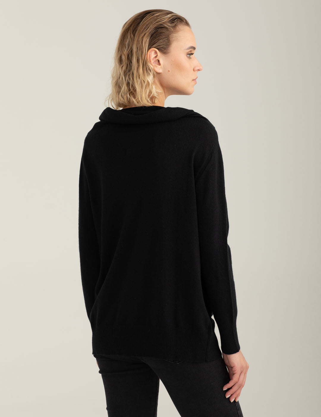 Maglia dolcevita a collo ampio donna black fw25w10md cc-a0951 Maglia dolcevita a collo ampio