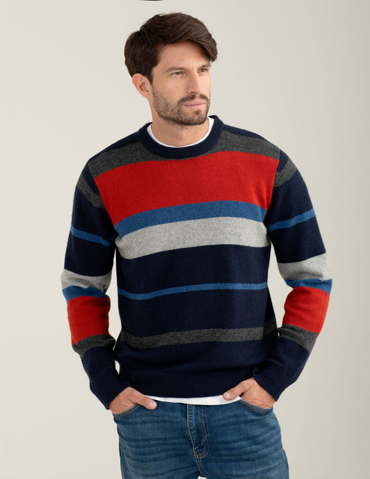 Dolcevita a righe in lambswool uomo blue fm25w28mg cc-a0601
