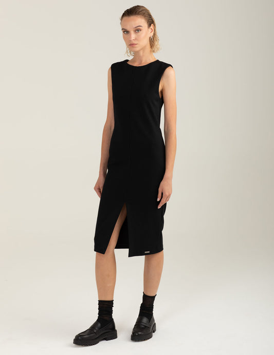 Abito smanicato con spacco donna black fw25w12au cc-a0951