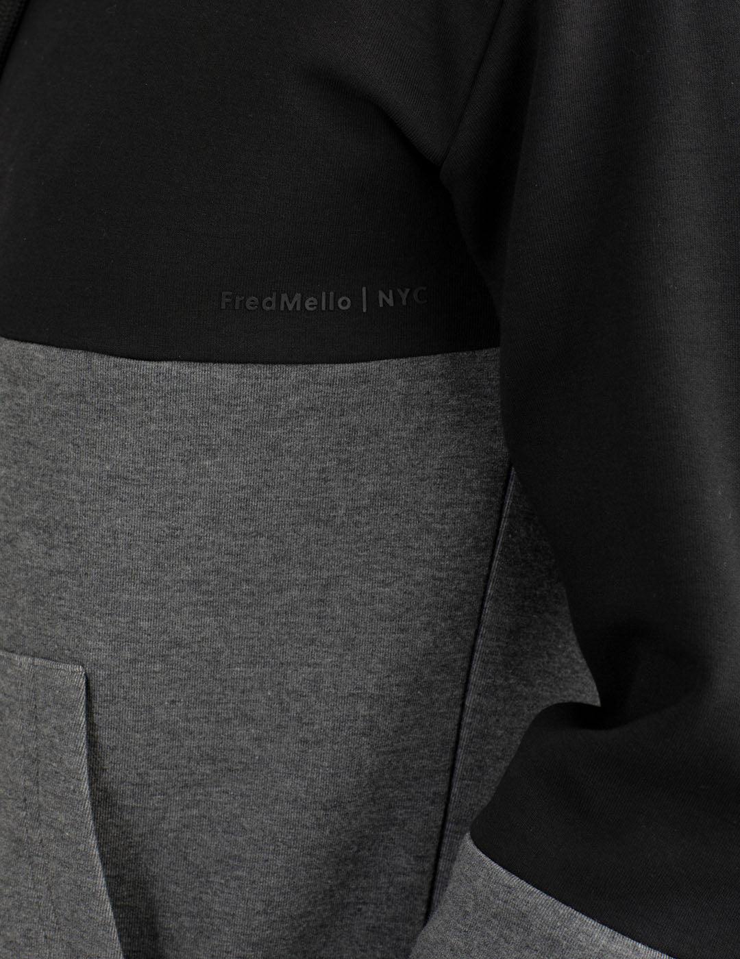 Felpa color block con zip e cappuccio uomo black fm25w10fz cc-a0951 Felpa color block con zip e cappuccio