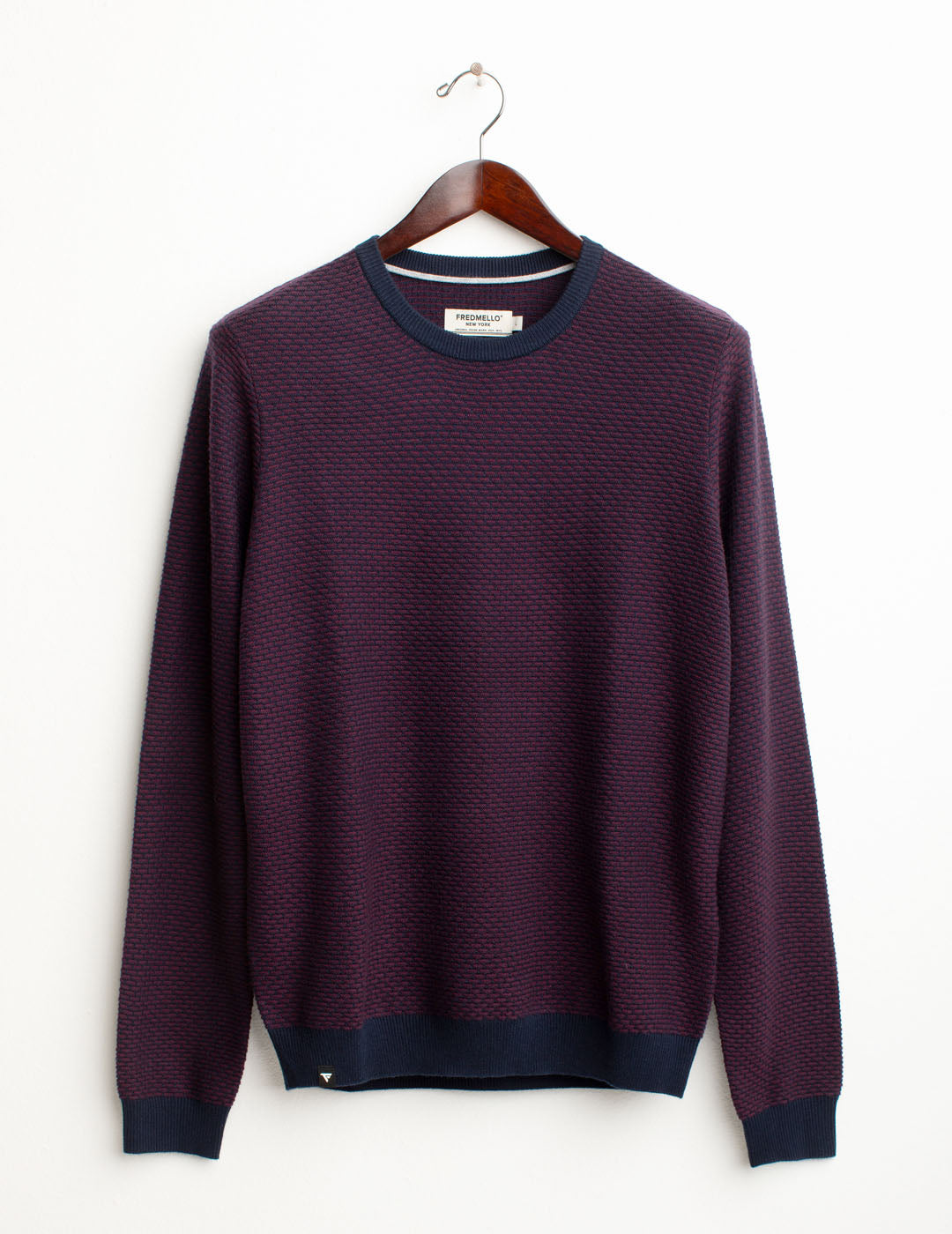Two-tone wool blend sweater man blue fm25w43mg cc-a0601 Two-tone wool blend sweater