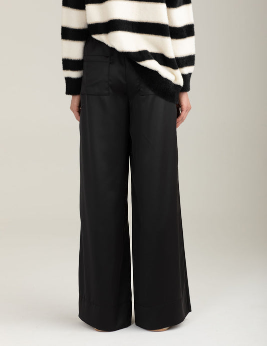 Pantalone palazzo in raso - back - 002