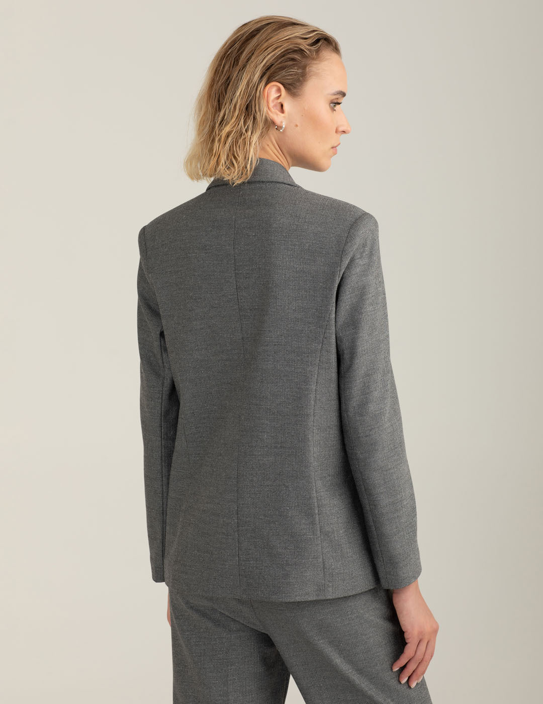 Double-breasted blazer woman dark gray fw25w03bt cc-a0903 Double-breasted blazer