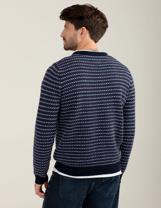 Maglia jacquard in lambswool - back - 002