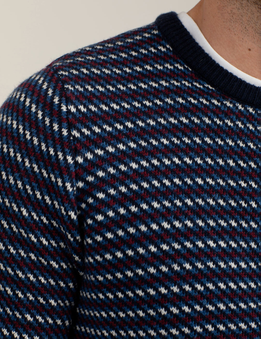 Maglia jacquard in lambswool uomo blue fm25w30mg cc-a0601 Maglia jacquard in lambswool