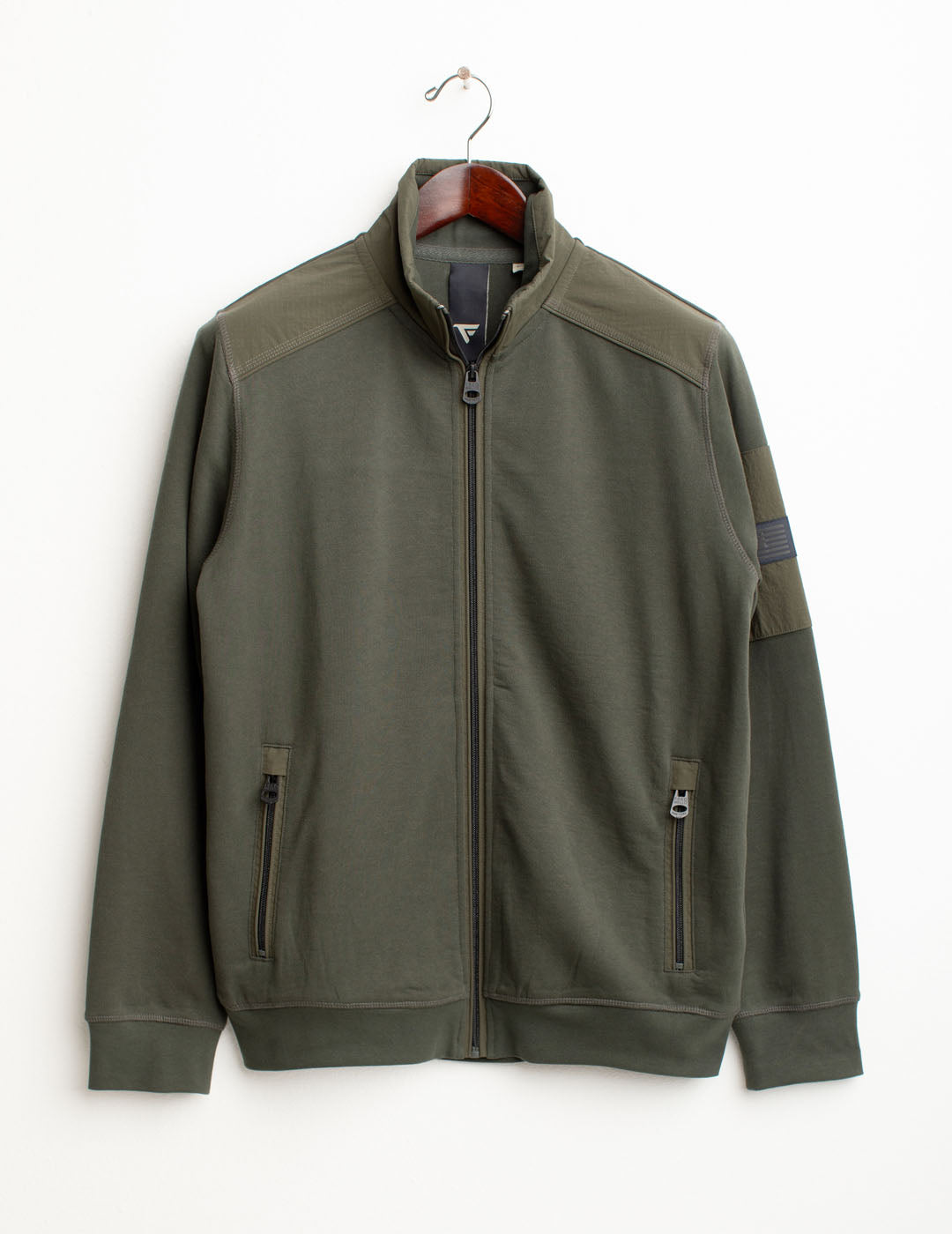 Felpa full zip con collo in piedi uomo army fm25w13fz cc-a0804 Felpa full zip con collo in piedi