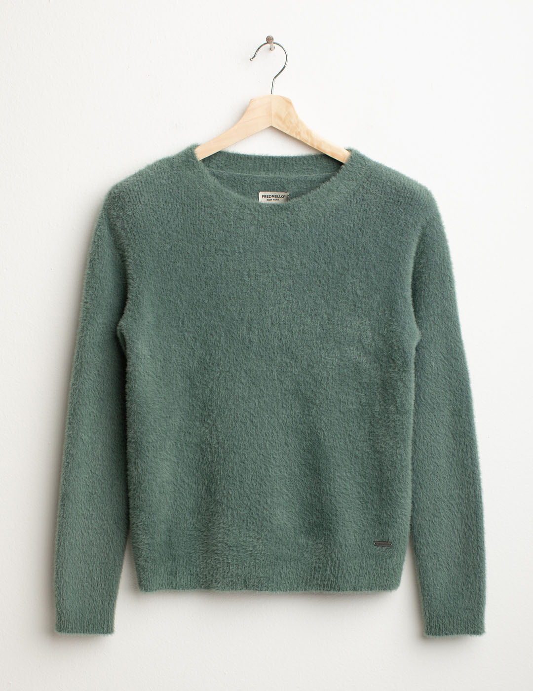 Maglia girocollo effetto pelliccia donna moss fw25w24mg cc-a0818 Maglia girocollo effetto pelliccia