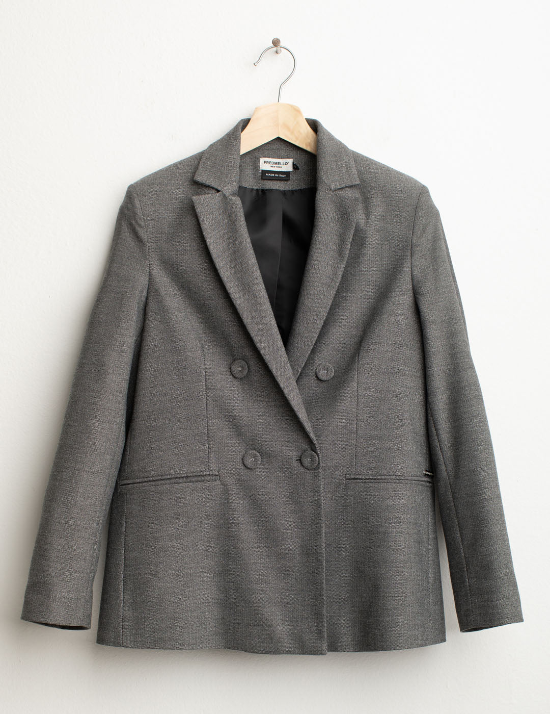 Double-breasted blazer woman dark gray fw25w03bt cc-a0903 Double-breasted blazer