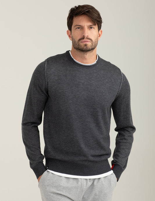 Maglia vanisé uomo antracite melange fm25w32mg cc-a0953