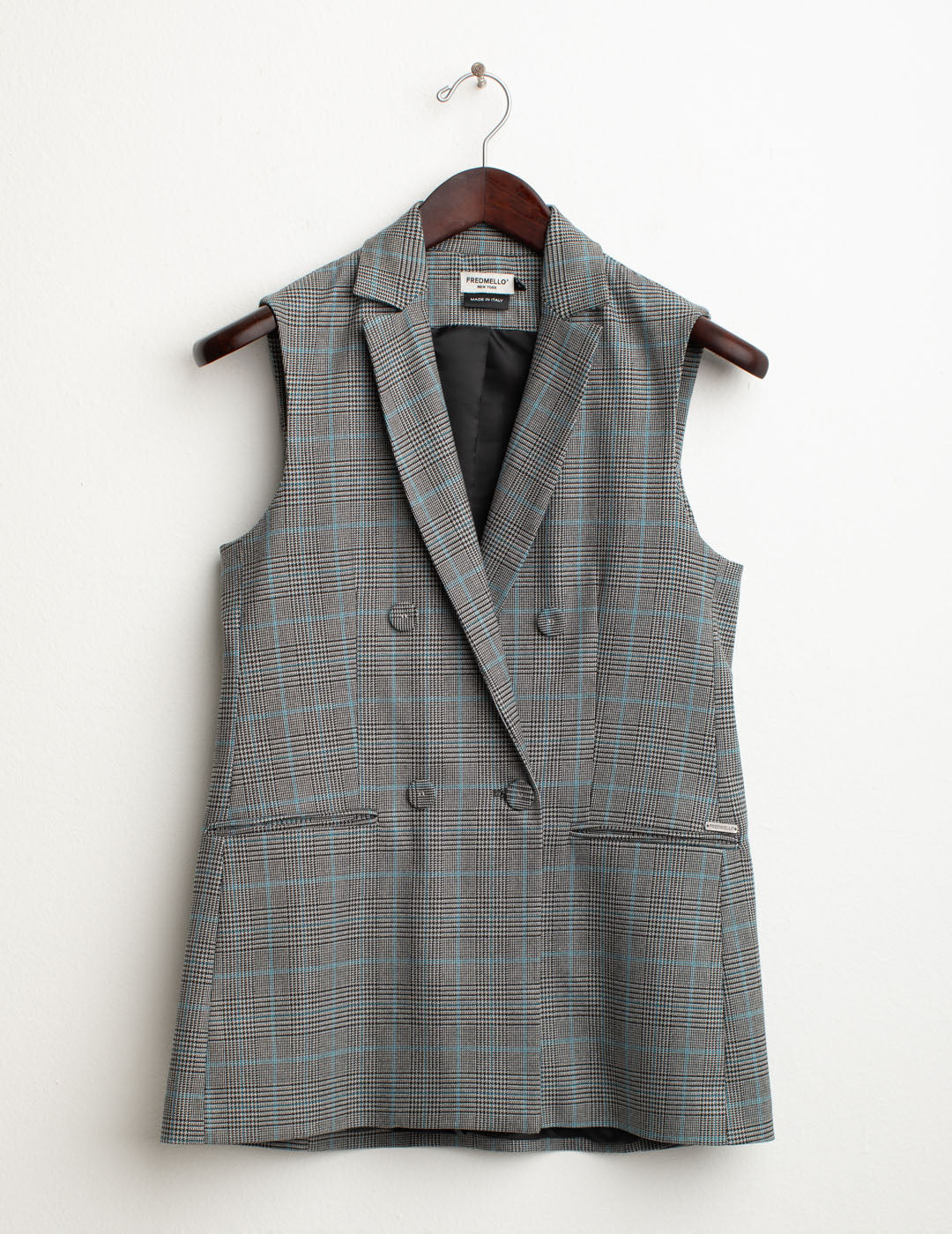 Sleeveless double-breasted blazer woman sky fw25w01bt cc-a0705 Sleeveless double-breasted blazer
