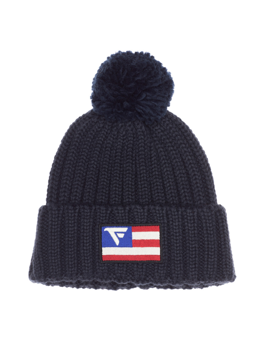 Ribbed knit beanie with pompom man blue fmvermont cc-a0601 Ribbed knit beanie with pompom