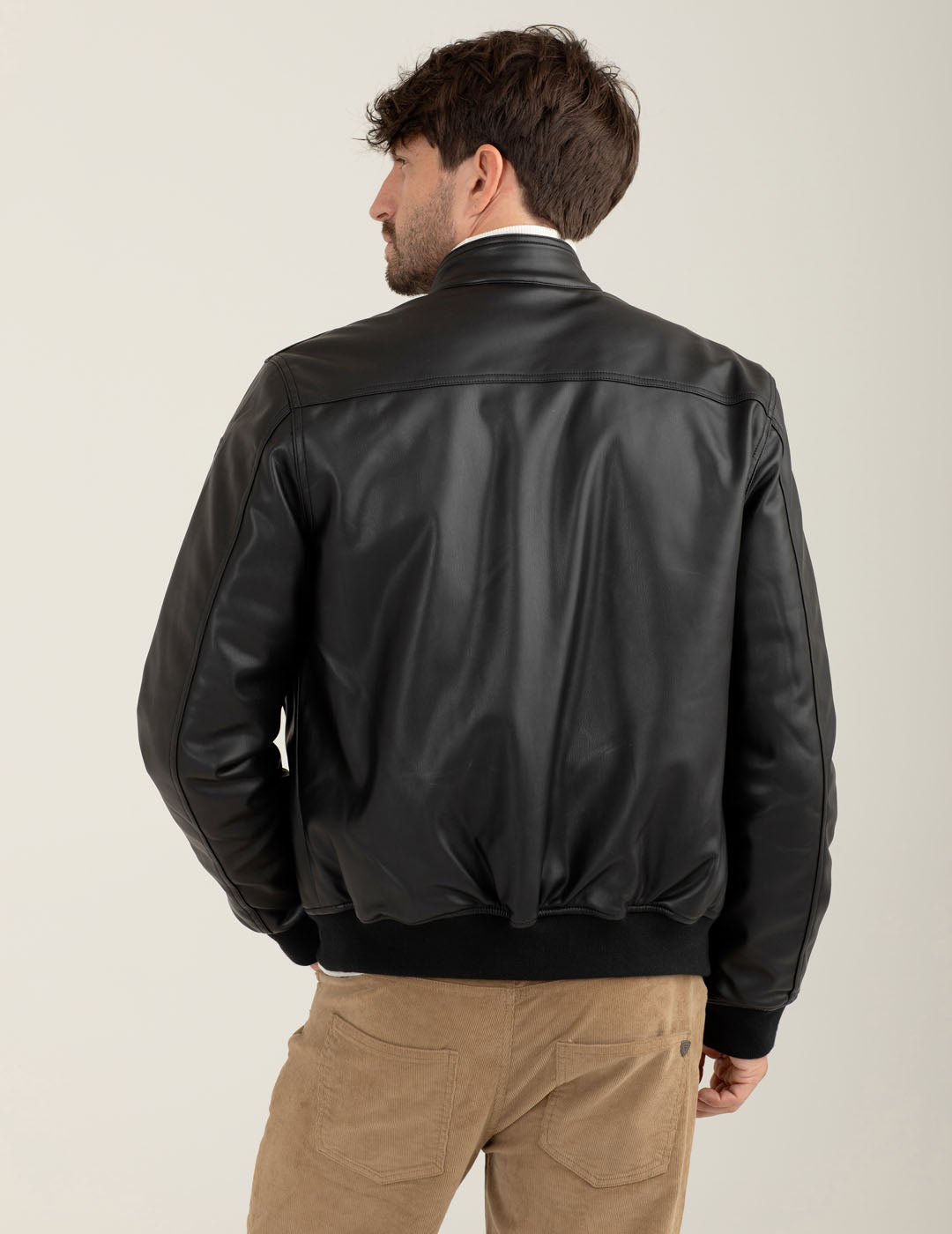 Faux leather jacket man black fm25w12ke cc-a0951 Faux leather jacket