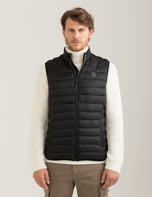 Piumino smanicato in ripstop uomo black fm25w25ks cc-a0951