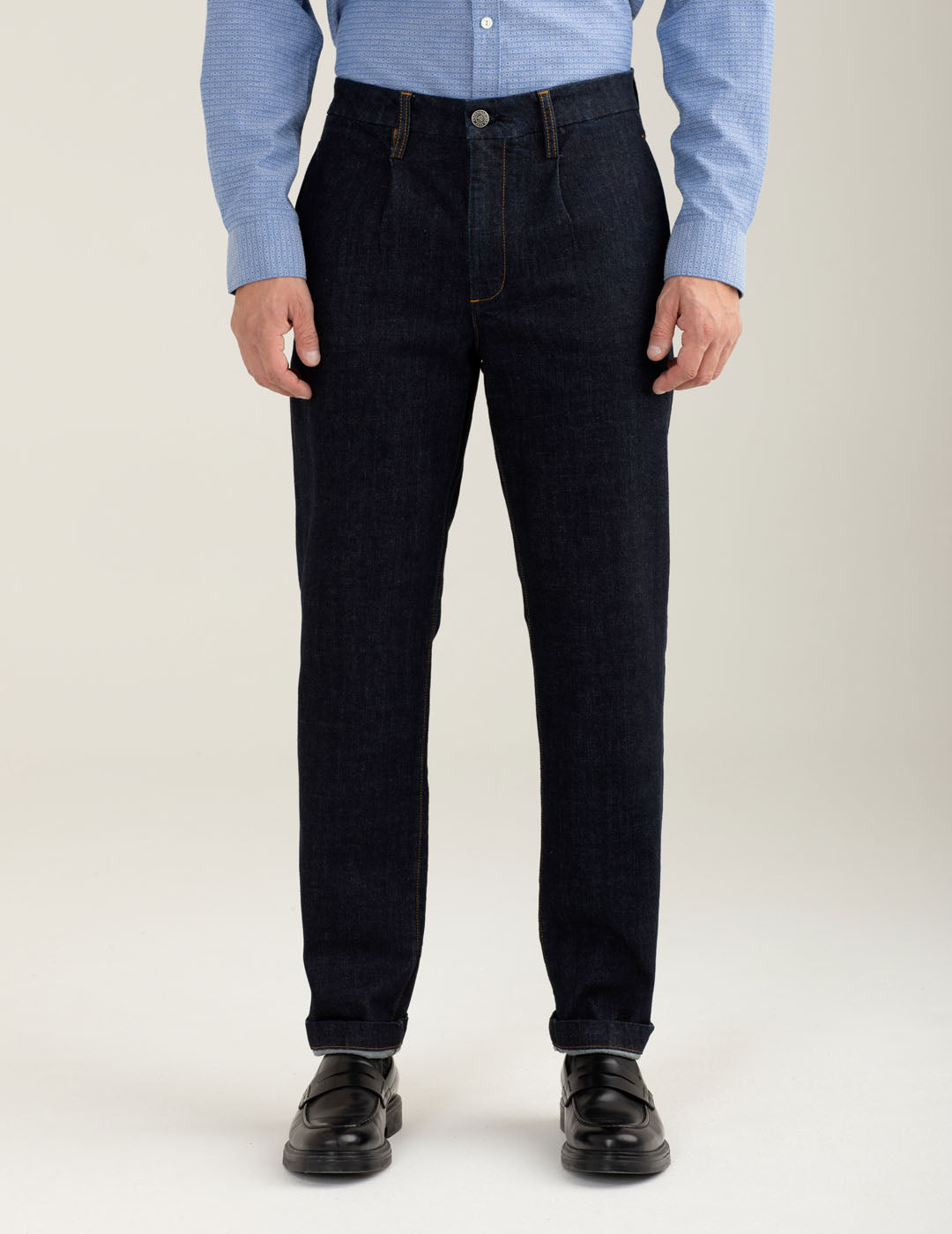 Slim fit chino jeans dark blue Man FM25W14PD – Fredmello®