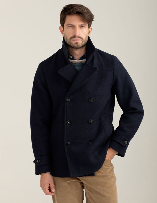 Cappotto doppiopetto in panno - back - 002