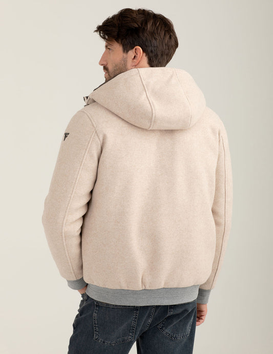 Giubbino con cappuccio in nylon bicolore - back - 002