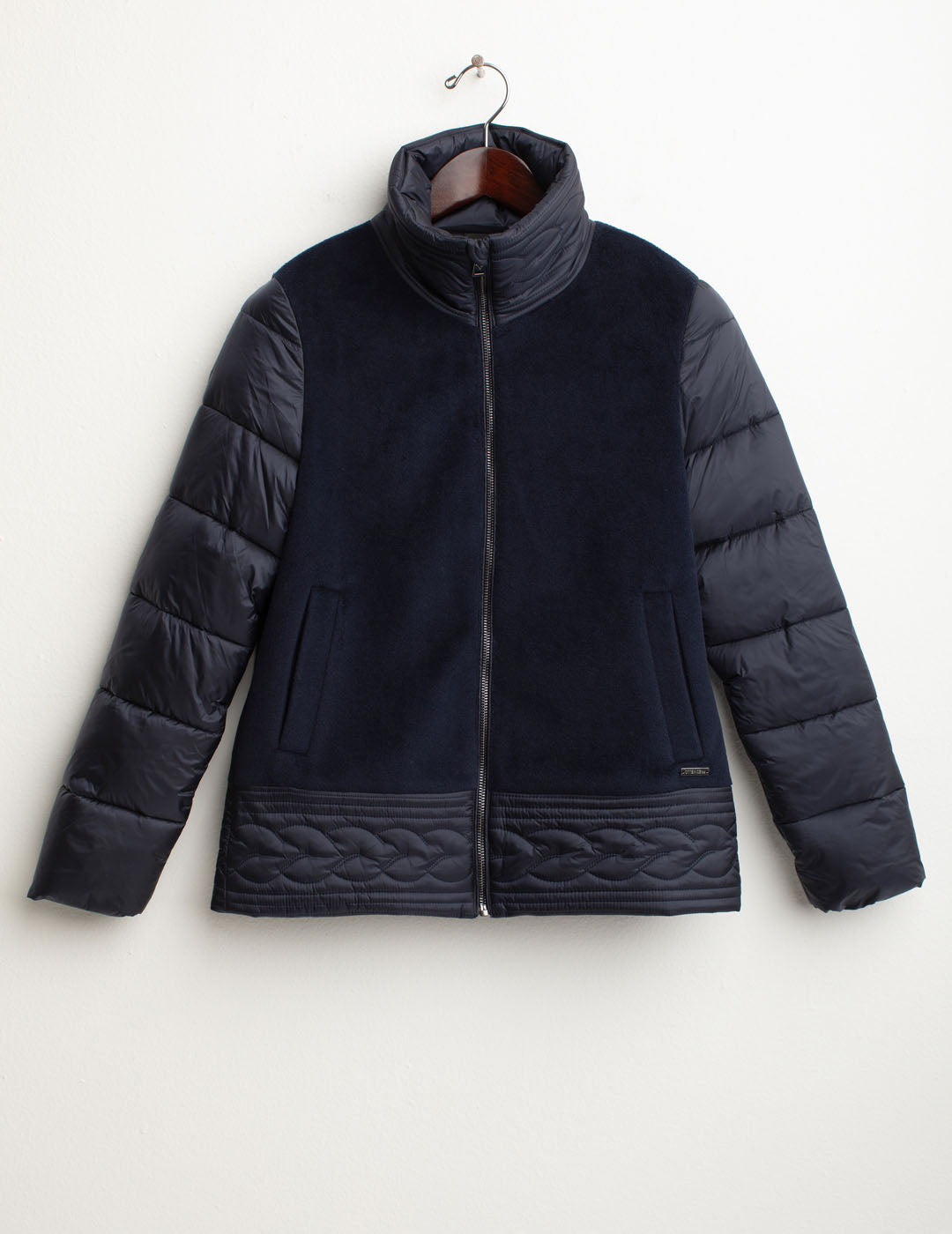 Wool-blend puffer jacket with iridescent details woman blue fw25w03ku cc-a0601 Wool-blend puffer jacket with iridescent details