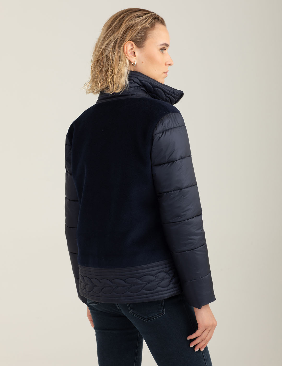 Wool-blend puffer jacket with iridescent details woman blue fw25w03ku cc-a0601 Wool-blend puffer jacket with iridescent details