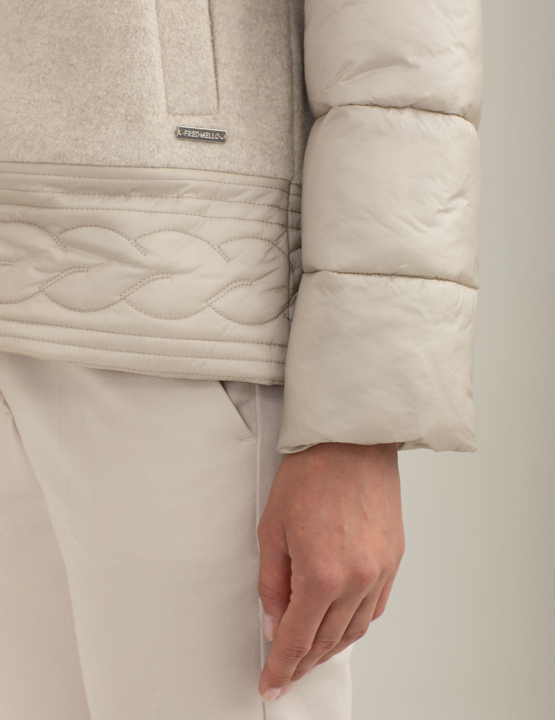 Wool-blend puffer jacket with iridescent details woman cream fw25w03ku cc-a0017 Wool-blend puffer jacket with iridescent details