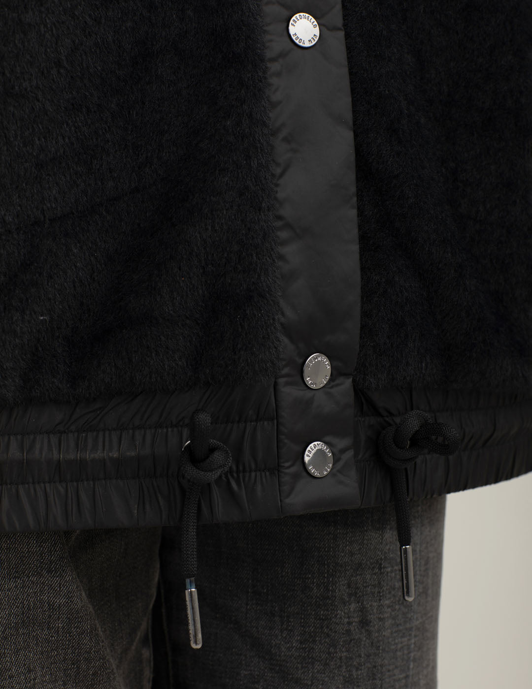 Fur-effect wool-blend puffer jacket with iridescent details woman black fw25w04ku cc-a0951 Fur-effect wool-blend puffer jacket with iridescent details